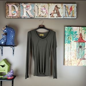 Nicole Miller Olive Long Sleeve Top